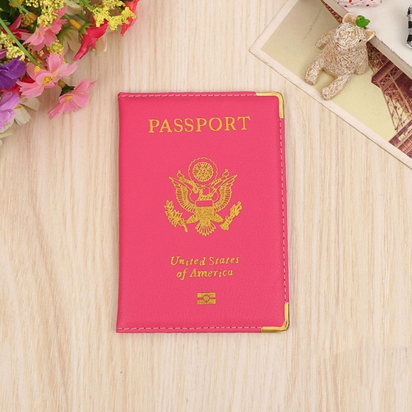 Accessories - Barbie Pink & Gold Leather Passport Holder